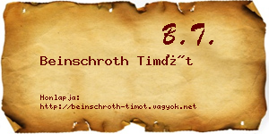 Beinschroth Timót névjegykártya